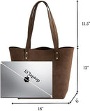 Leather Tote Bag -  Brown