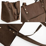Leather Tote Bag -  Brown