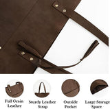 Leather Tote Bag -  Brown