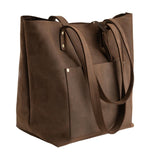 Oil Pull Brown Leather Tote Bag - SALE