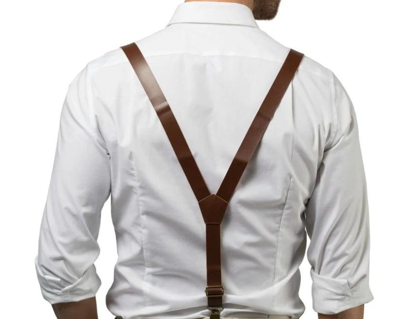 Y back Leather Suspender