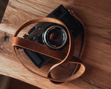 Leather camera strap for women and men 